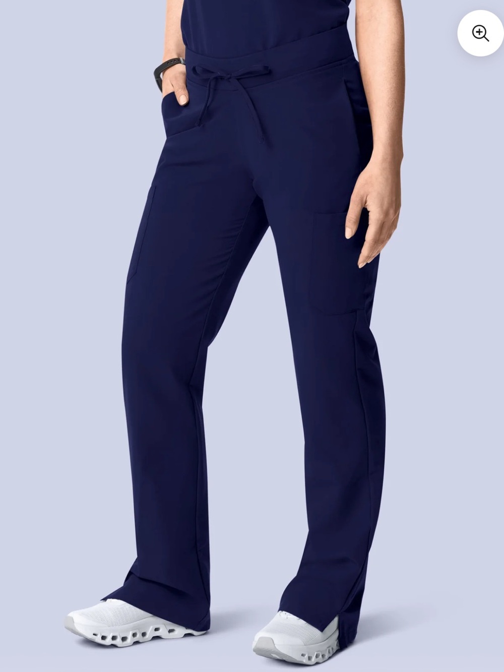 Navy 9 pocket Drawstring Cargo Scrub Pants for Women